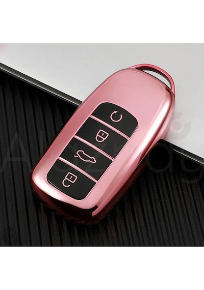 Chery Tiggo 8 Pro Max Tiggo 7 Pro Max Omoda 5 Pro & Jaecoo Parlak Tpu Anahtar Kılıfı Rose
