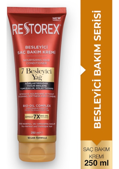 Restorex Besleyici Bakım Saç Kremi 250 Ml - 7 Besleyici Yağ Göz Alıcı Parlaklık İpeksi Yumuşaklık