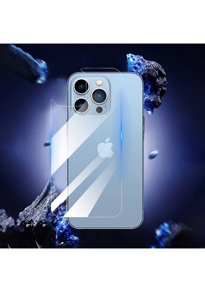 Ekılıf - Apple Uyumlu iPhone 13 Pro Max - Arka Kasa Koruyucu Back Maxi Glass Temperli Cam Arka Koruyucu - Şeffaf