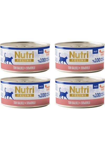 Nutri Feline Ton Balıklı Ve Somonlu Pate Tahılsız Yetişkin Kedi Konservesi 70 G X 4 Adet