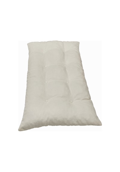 Kalorifer Önü Yer Minderi Düğme Kırpıntı Sünger Dolgulu 100 Cm X 60 Cm Krem Krem