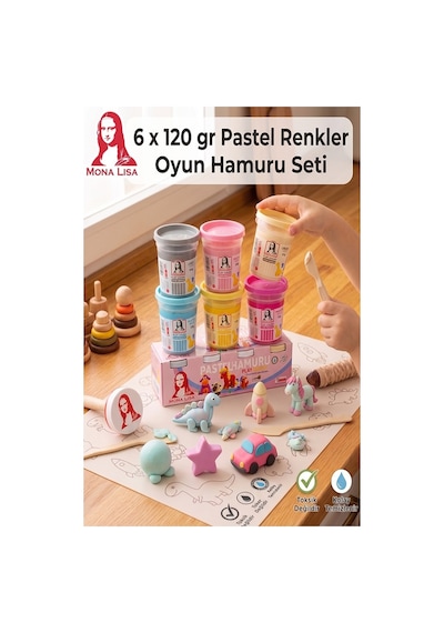 Oyun Hamuru 18 Renk 1 Paket Monalisa 18 Li Oyun Hamuru Kurumaya Karşı Dirençli Okul Öncesi Kreş Yumuşak Çok Renkli