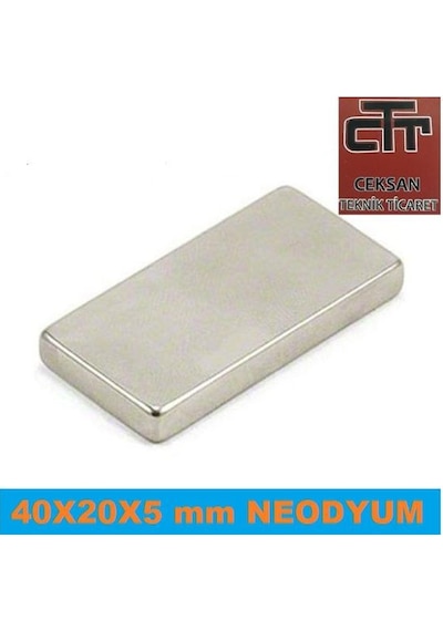 Neodyum Süper Güçlü Miknatis 40X20X5 Mm 2 Adet