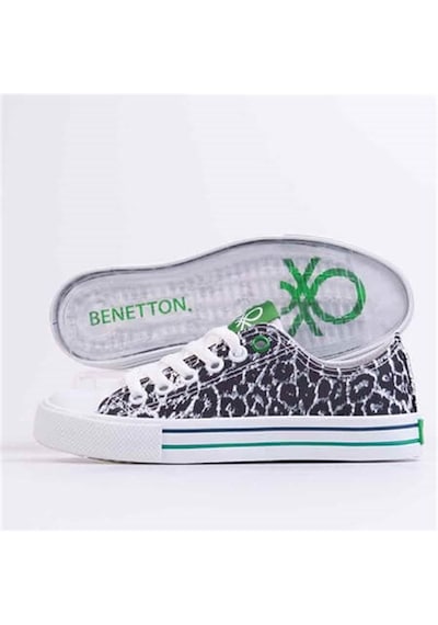 United Colors Of Benetton BENETTON KADIN ABRAS SİYAH-BEYAZ SNEAKER BN-30179 Beyaz - Siyah