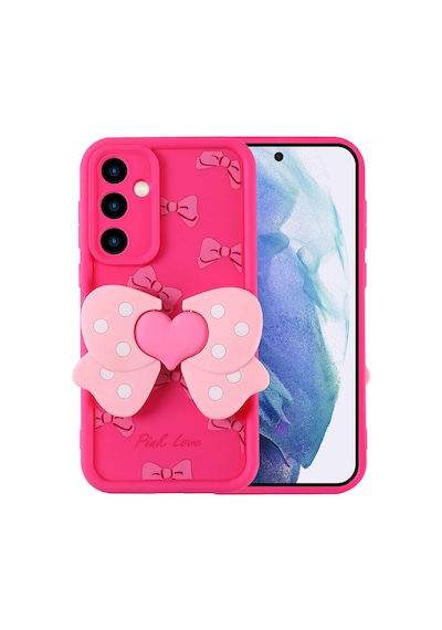 Zore Samsung Galaxy Uyumlu A55 Kılıf Kamera Korumalı Figür Tasarımlı Omsy Kapya Kapak - Pembe Koyu