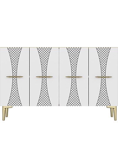 Ka1232dbg Slim Konsol Ve Tv Sehpası Safirmeşe-beyaz-gold 120cm