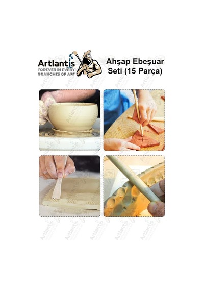 Ebeşuar Seti 15 Li 20 Cm 1 Paket Ahşap Modelaj Modelleme Aletleri Seramik Kil Ve Heykel Modelaj Kalemi