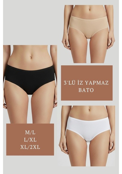 3lü Set Külot-siyah-beyaz-ten Dor2851 Çok Renkli