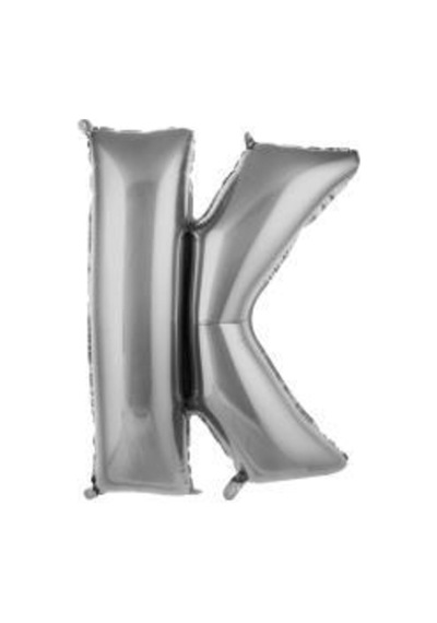 40 Inç 100 Cm Gümüş Folyo Harf Balon K Beyaz