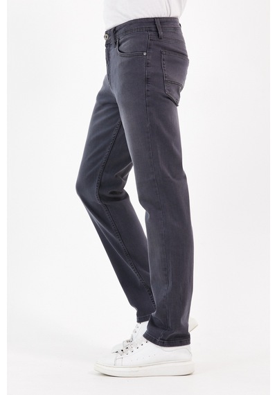 Digital Jeans Normal Kesim Fermuarlı Geniş Paça Yüksek Bel Erke Gri Açık Gri