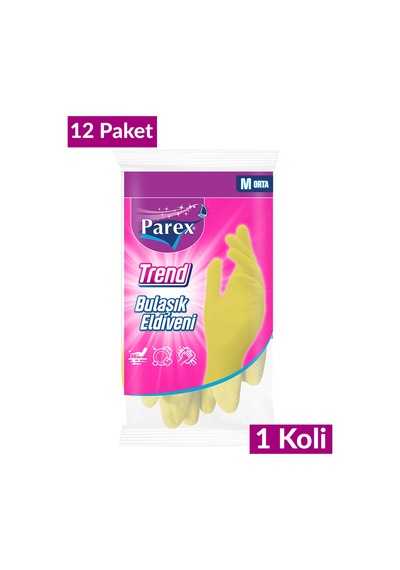 Trend Bulaşık Eldiveni Orta Boy 12 Paket 1 Koli