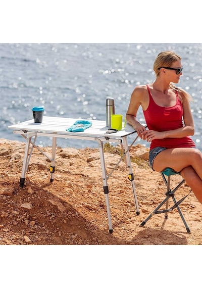 FUNKY CHAIRS Elite Teleskopik Ayaklı Kamp Masası - Siyah