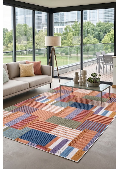 Raschel Carpet Modern Multi Seri Bohem Desen Yıkanabilir Kaymaz Taban Leke Tutmaz Halı Kilim Yolluk Rcmultı 002 Çok Renkli