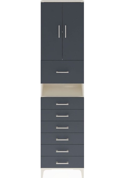 Arges Dolap 3 Raflı 6 Çekmeceli 2 Kapaklı 60x30x243 Aytaşı-antrasit Aytası Arges Dolap 3 Raflı 6 Çekmeceli 2 Kapaklı 60x30x243 Aytaşı-antrasit Aytası