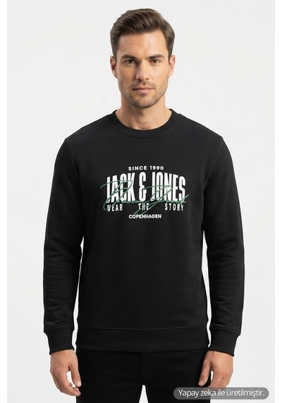 Jack & Jones Jjaero Erkek Sweatshirt SIYAH