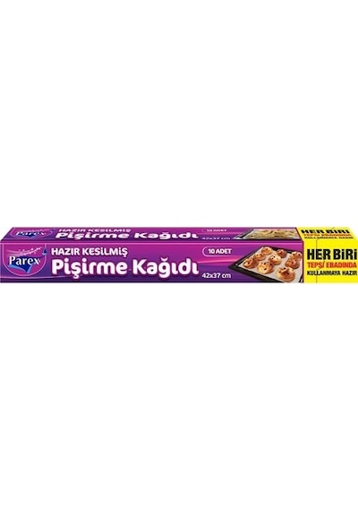 Parex Hazır Kesilmiş Pişirme Kağıdı 10 Adet 42 x 37 CM