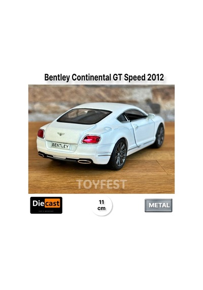 2012 Bentley Continental Gt Speed Çek Bırak Kapıları Açılabilen Metal Model Araba - Beyaz 11.5 Cm