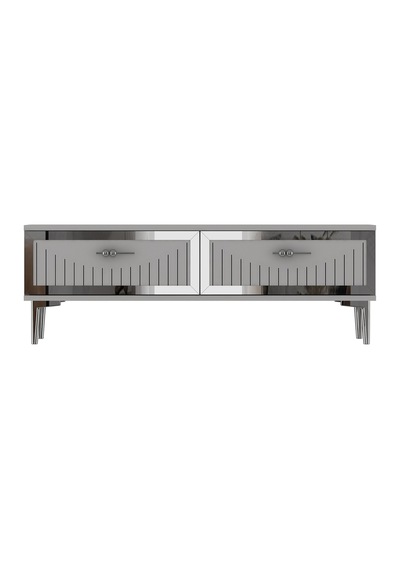 Tsa1204bs Tuna Tv Sehpası Beyaz-silver 120cm Beyaz - Gümüş