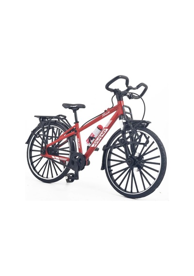 Craftivio Kaliteli Kırmızı Metal 1:10 Ölçek Koleksiyonluk Die Cast Model Bisiklet Çok Renkli
