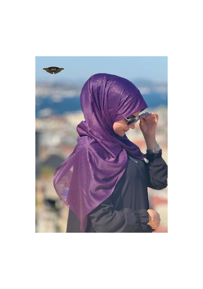 Aldaıyr 7 Adet Simli Şifon Şal Çok Rrenkli4