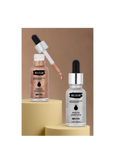 2 Li Damlalık Şişeli Likit Aydınlatıcı Highlighter Seti Çok Renkli
