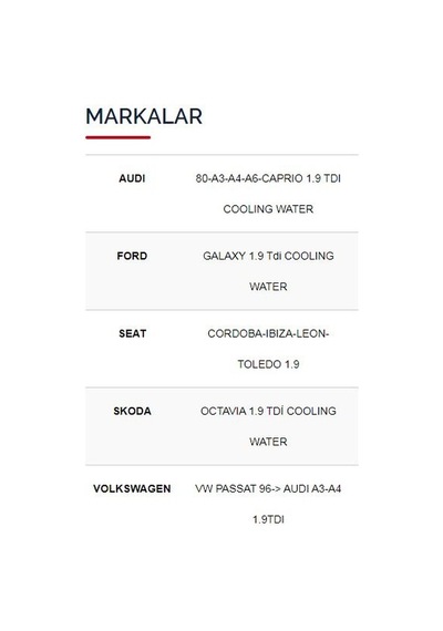 Svac Octavia 1.9 Tdi Cooling Water Isitma Bujisi 4'Lü Takım