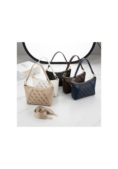 Names Bag Kadın Lüks Tasarım Monogram Desenli Çapraz Askılı Baget Çanta El Ve Omuz Çantası Kahverengi