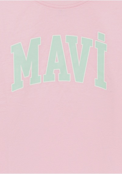 Mavi - Mavi Logo Baskılı Pembe Tişört 7610109-86953 Pembe