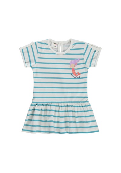 Civil Baby Mobil Çiçekli Çizgi Emp 6-18 Ay Jile Ve Elbise - Ekru