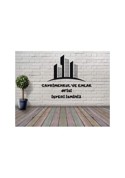 Emlak Bina İsme Özel İşyeri Sticker Reklam Tanıtım Anahtar Ev Araba Siyah