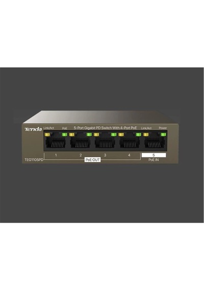 Tenda G0-5g-poe 5 Port 4 Port Poe+ 10-100-1000 Switch Çelik Kasa Poe Router Kdo
