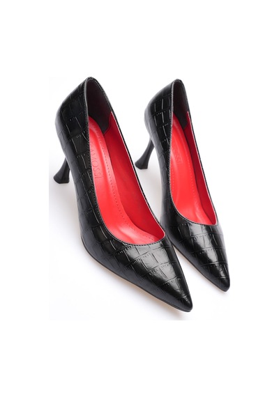 Alewomen Siyah Krokodil Desenli Deri Alçak 8 Cm Topuk Shoper Stiletto Topuklu Kadın Ayakkabı Siyah Kroko Alewomen Siyah Krokodil Desenli Deri Alçak 8 Cm Topuk Shoper Stiletto Topuklu Kadın Ayakkabı Siyah Kroko
