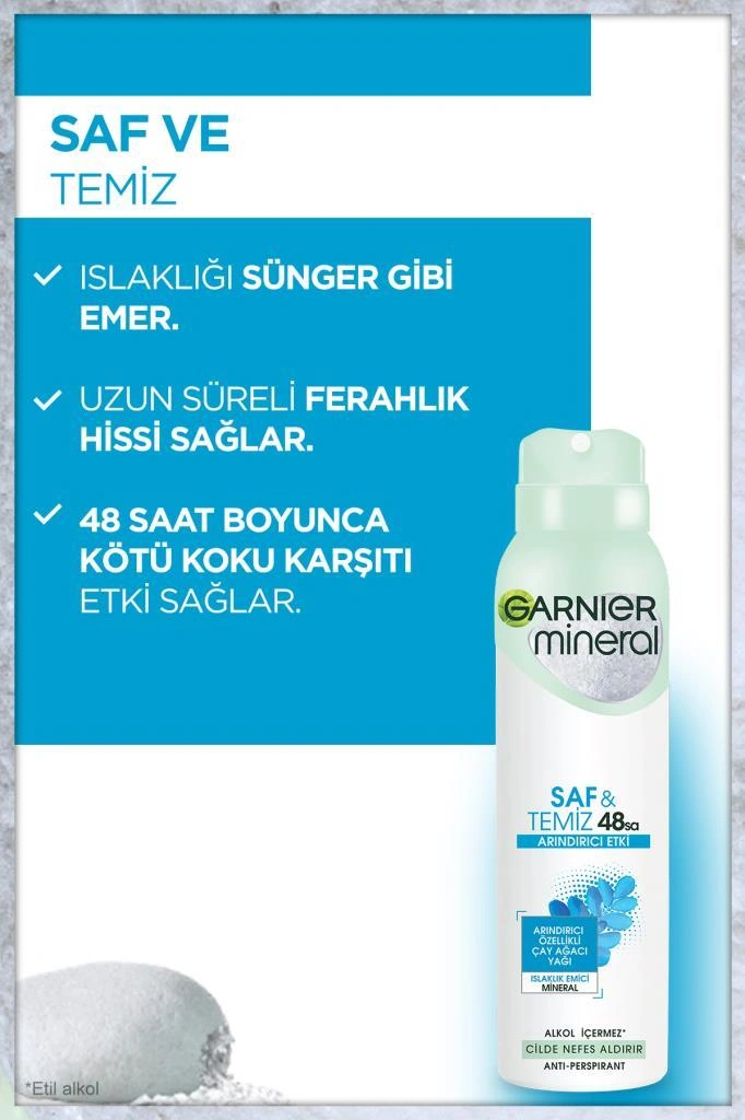 2'li Garnier Mineral Saf Ve Temiz Sprey Kadın Deodorant Seti pktmstsk2-8149