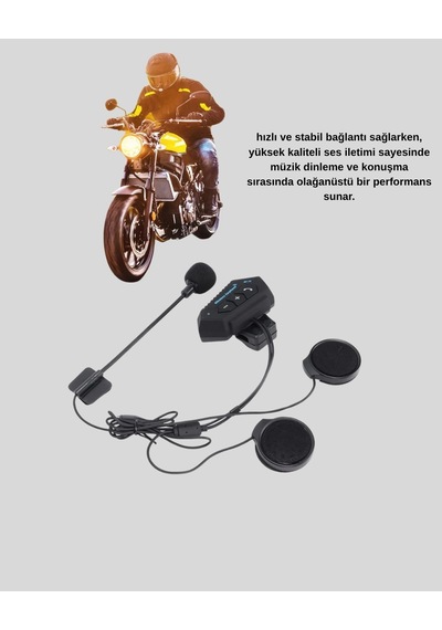 Mey İthalat Bt22 Kablosuz Kask Kulaklığı Bluetooth 5.0, Intercom, Su Geçirmez Ve Uzun Ömürlü Bata
