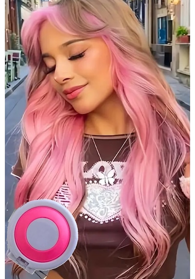 Caş Dekorasyon Pembe Renkli Saç Tebeşiri Pembe