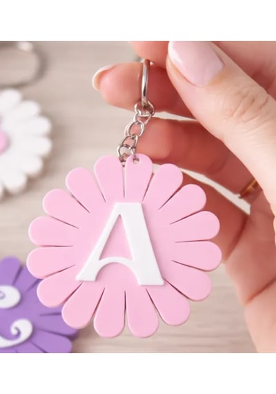 Kişiye Özel 20 CM Harf İsimlik ve Harf Anahtarlık Seti 3D Baskı Dekoratif İsimlik Çocuk & Bebek Odası Pudra - Pembe