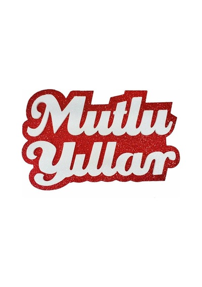 Strafor Gölgeli Mutlu Yıllar - Yılbaşı Süsü