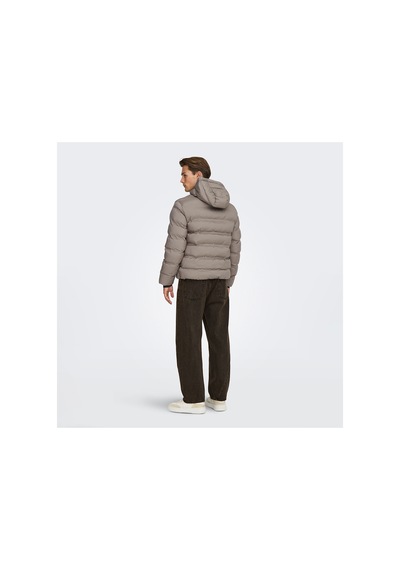 Only & Sons Only&sons Union Seamless Life Puffer Erkek Bej Kapüşonlu Mont
