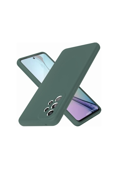 Samsung Galaxy A72 Uyumlu Silikon Kılıf - Pastel Renk Tonu Kamera Korumalı Esnek Kapak - Yeşil