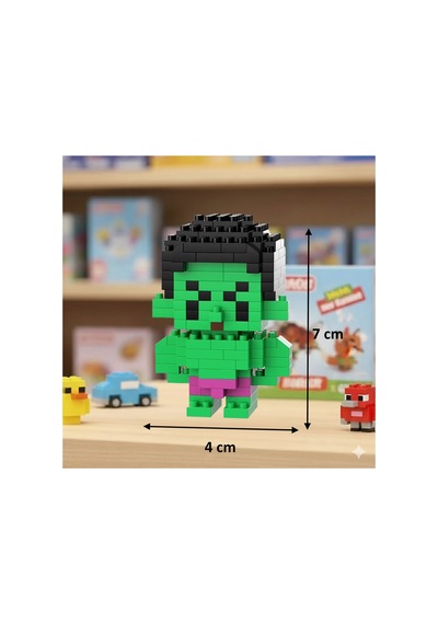 Hulk Marvel Mikro Blok Lego Seti - 3d Puzzle Figür Oyuncak - Eğitici Yenilmezler Avengers Serisi