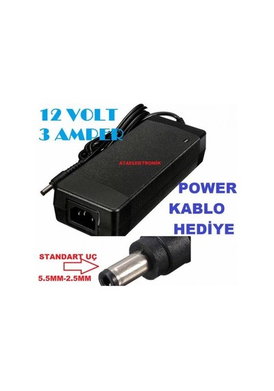 Ledler İçin Isınmaz Adaptör 12 Volt 3 Amp