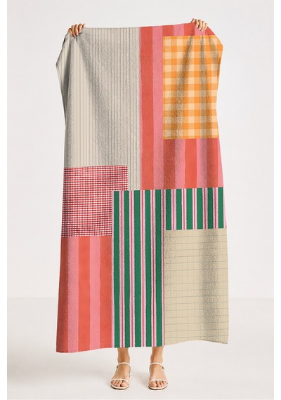 Çizgili Ekose Patchwork Plaj Havlusu-modern Bohem Renk Bloklu Havuz Deniz Hızlı Kuruyan Plaj Örtüsü Sisli Şeftali Çizgili Ekose Patchwork Plaj Havlusu-modern Bohem Renk Bloklu Havuz Deniz Hızlı Kuruyan Plaj Örtüsü Sisli Şeftali