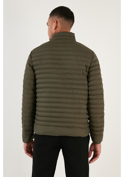 Buratti Su Itici Slim Fit Cepli Dik Yaka Şişme Erkek Mont 649010 Haki