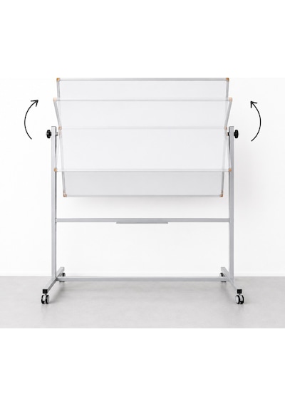 Emaye Yüzey 360 Dönerli Mobil Yazı Tahtası 90x120cm Beyaz