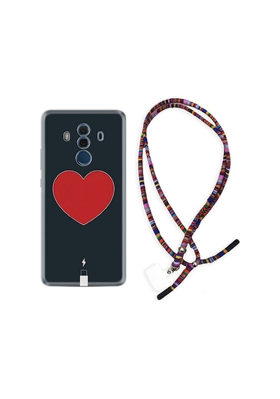 Huawei Mate 10 Pro Kılıf Rasta Boyun Askılı Mavi Mermer 1297
