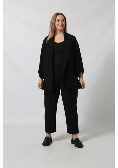 Moda Berray Şık Blazer Ceket Ve Pantolon Takım Siyah