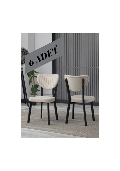 Elma Sandalye 6 Adet Krem Krem