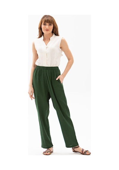 Eliş Şile Bezi Şile Bezi Unisex Şalvar Pantolon Yeşil