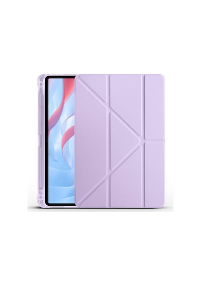 Huawei Honor Pad X8 Pro 11.5' Kılıf Mkst Tri Folding Kalem Bölmeli Standlı Kılıf - Lila Tablet Kılıfı