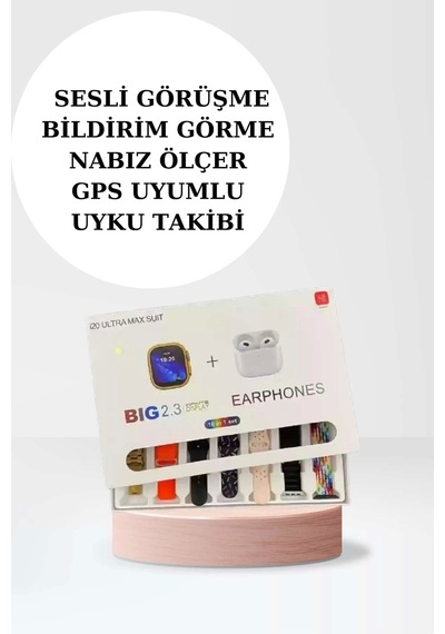 Akıllı Saat Bluetooth Kulaklık Adımsayar Sağlık Takibi Çağrı Cevaplama